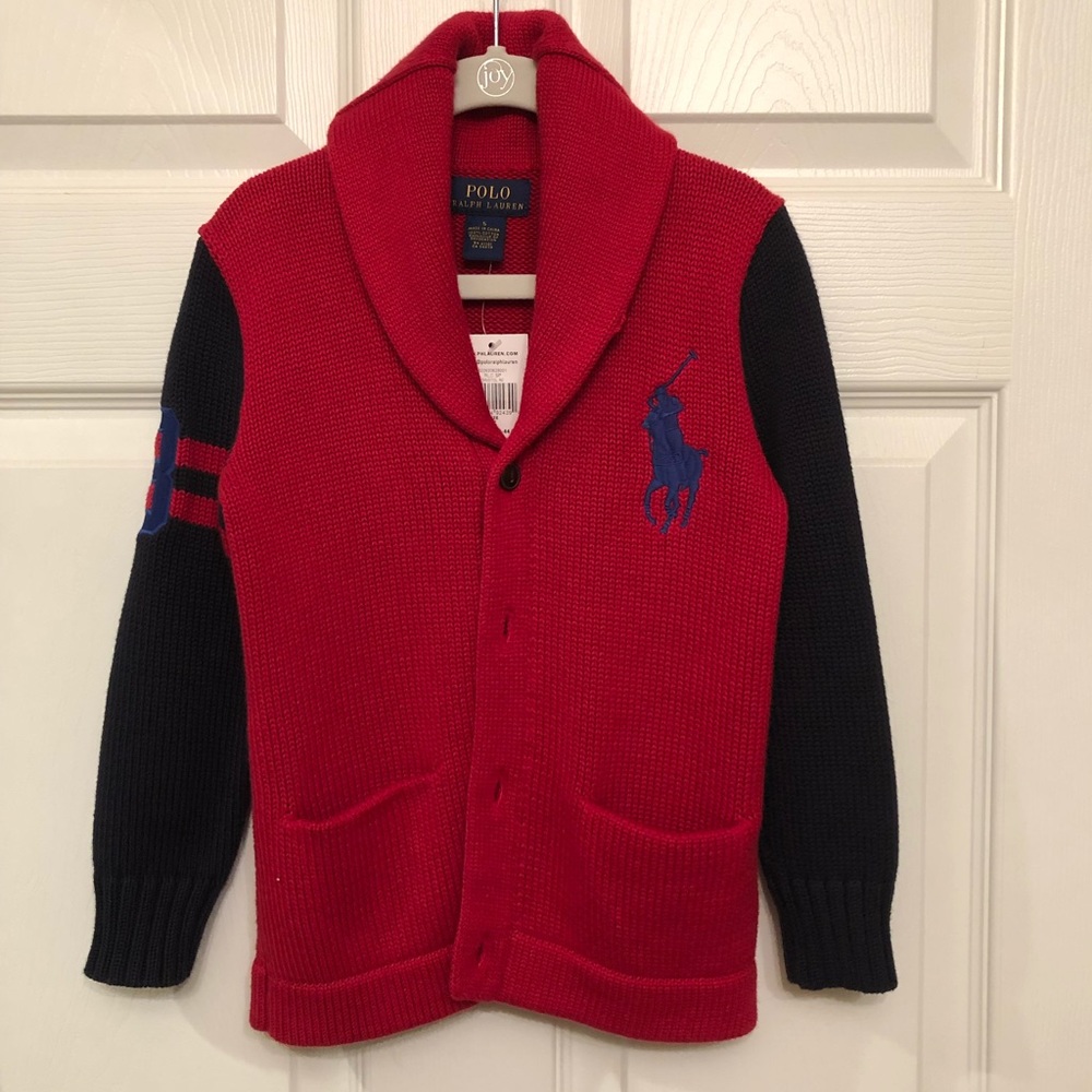 Boys knit varsity style sweater